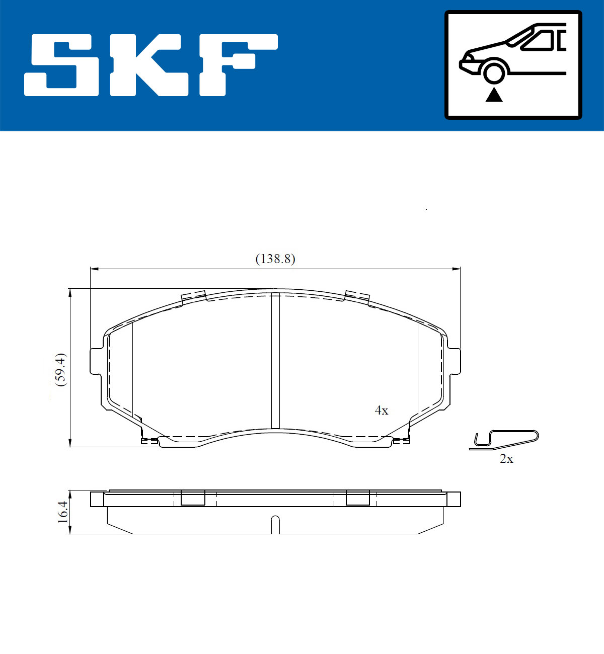 SKF VKBP 80822 A Bremsbelagsatz, Scheibenbremse
